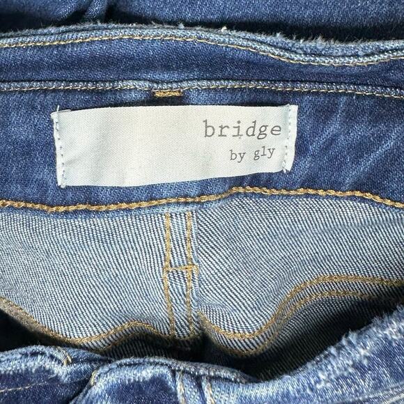 Bridge by Gly Ultra High Rise Extreme Flare Blue Jeans Womens Button fly Sz 24 - Picture 3 of 5